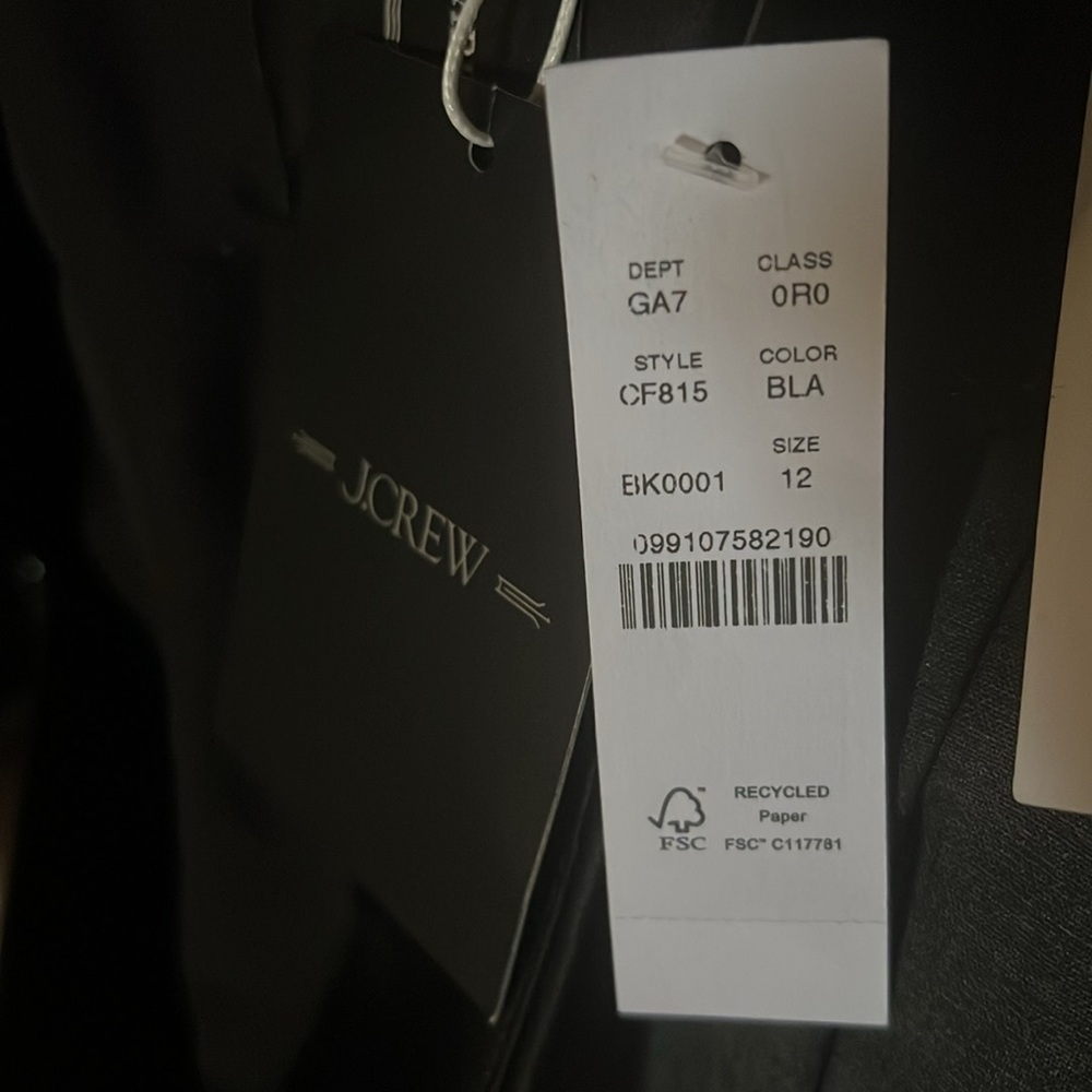 Jcrew Collection wide-leg trouser pant in tuxedo wool, NWT, size 12 - Picture 5 of 5